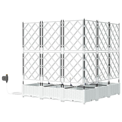 Vaso da giardino 5 pcs Bianco Acciaio