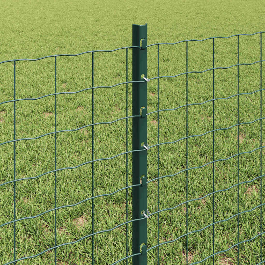 Palo della recinzione 5 pcs Verde 100 cm Acciaio | homemem39
