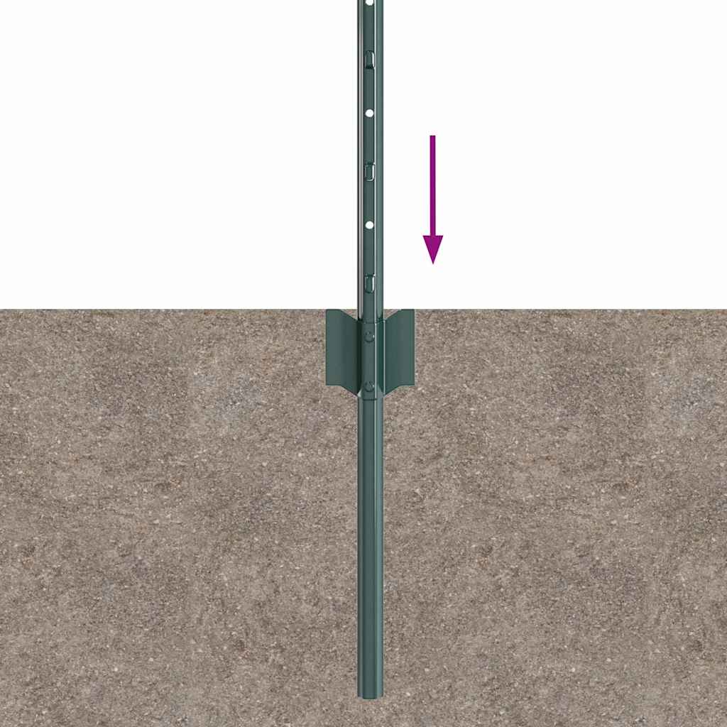 Palo della recinzione 5 pcs Verde 100 cm Acciaio | homemem39
