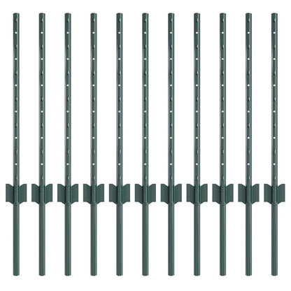 Palo per recinzione interrato 11 pcs Verde 100 cm