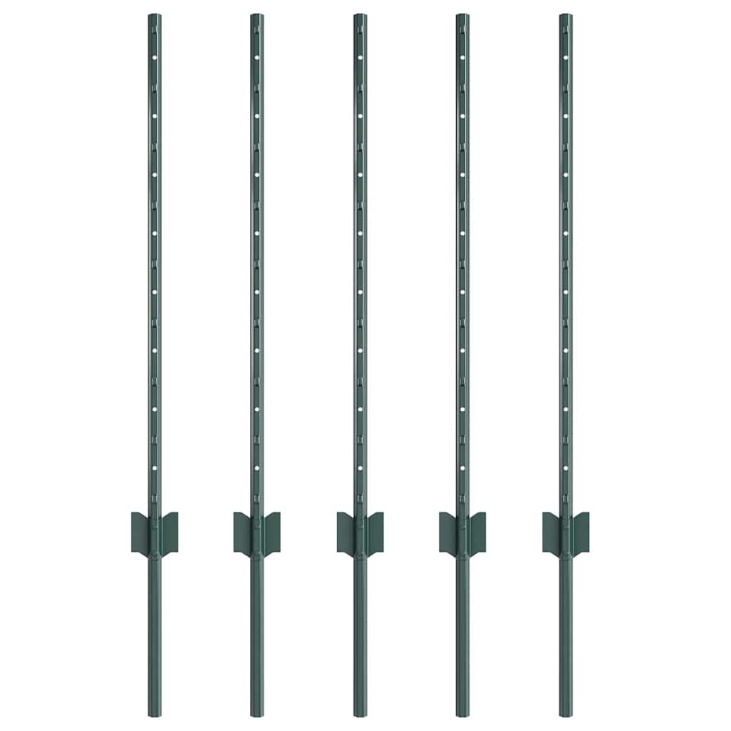 Palo per recinzione interrato 5 pcs Verde 120 cm
