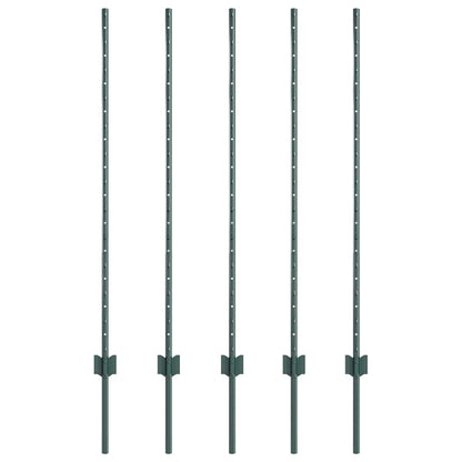 Palo per recinzione interrato 5 pcs Verde 160 cm