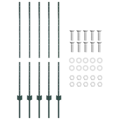 Palo per recinzione interrato 5 pcs Verde 160 cm