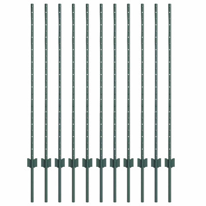 Palo per recinzione interrato 11 pcs Verde 160 cm