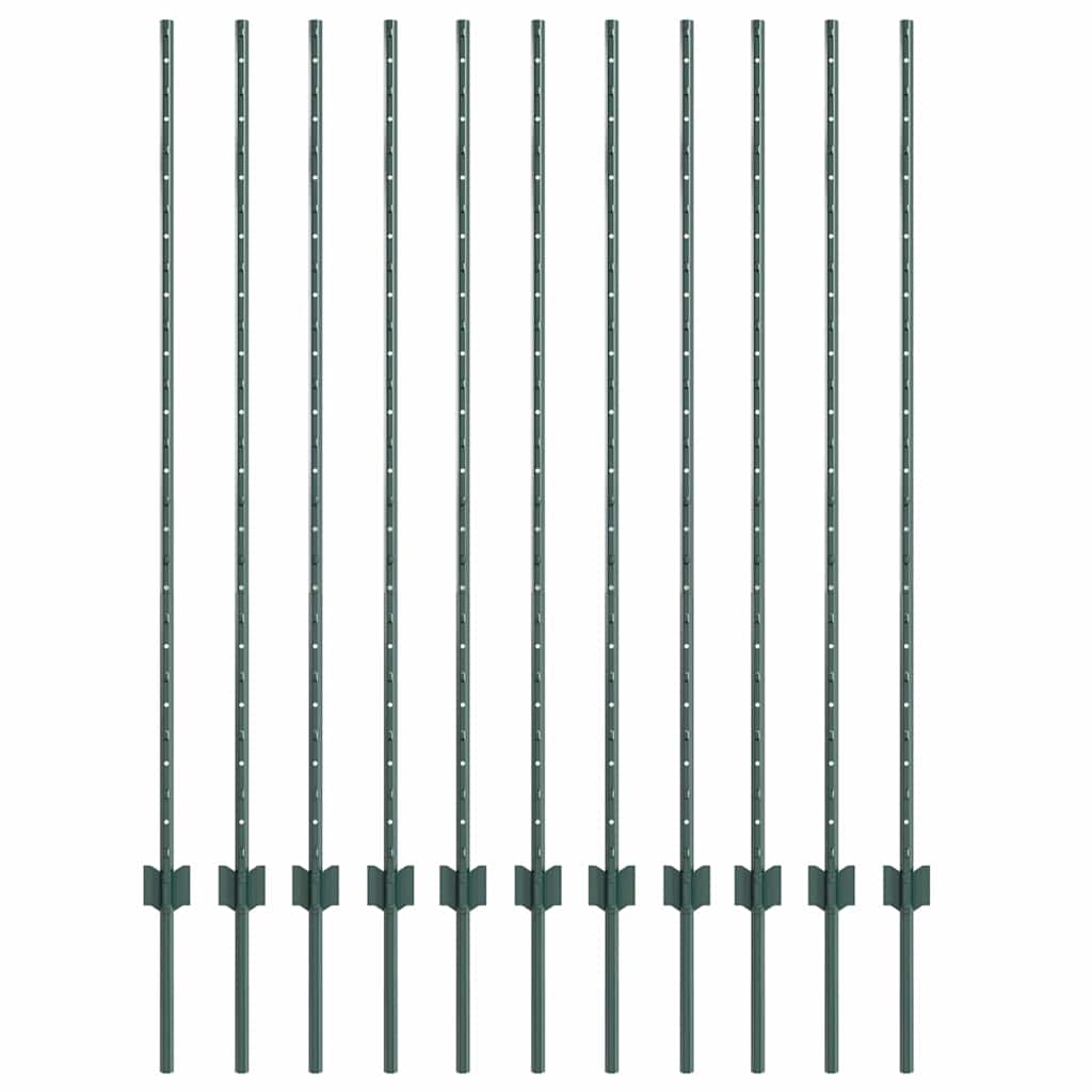 Palo per recinzione interrato 11 pcs Verde 180 cm
