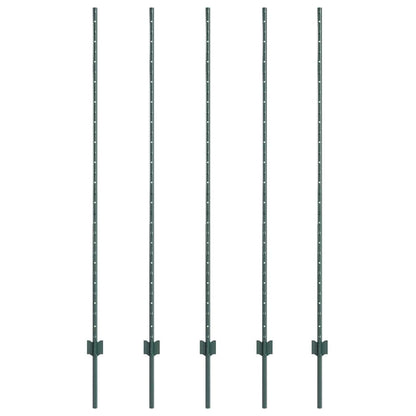 Palo per recinzione interrato 5 pcs Verde 200 cm