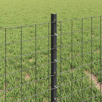 Palo per recinzione interrato 5 pcs Grigio 80 cm
