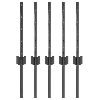 Palo per recinzione interrato 5 pcs Grigio 80 cm