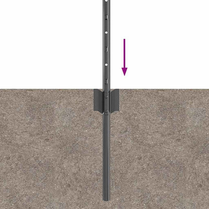 Palo della recinzione 5 pcs Grigio 60 cm Acciaio | homemem39
