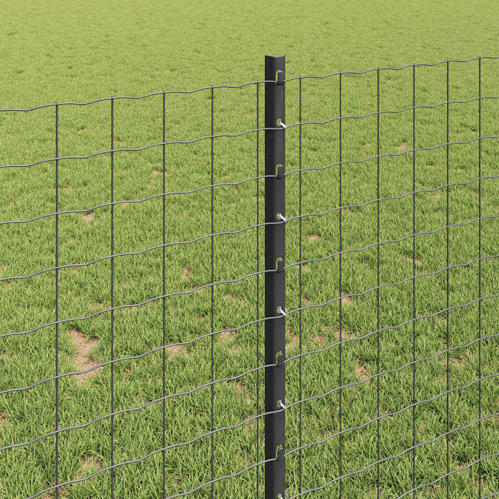 Palo della recinzione 11 pcs Grigio 100 cm Acciaio | homemem39