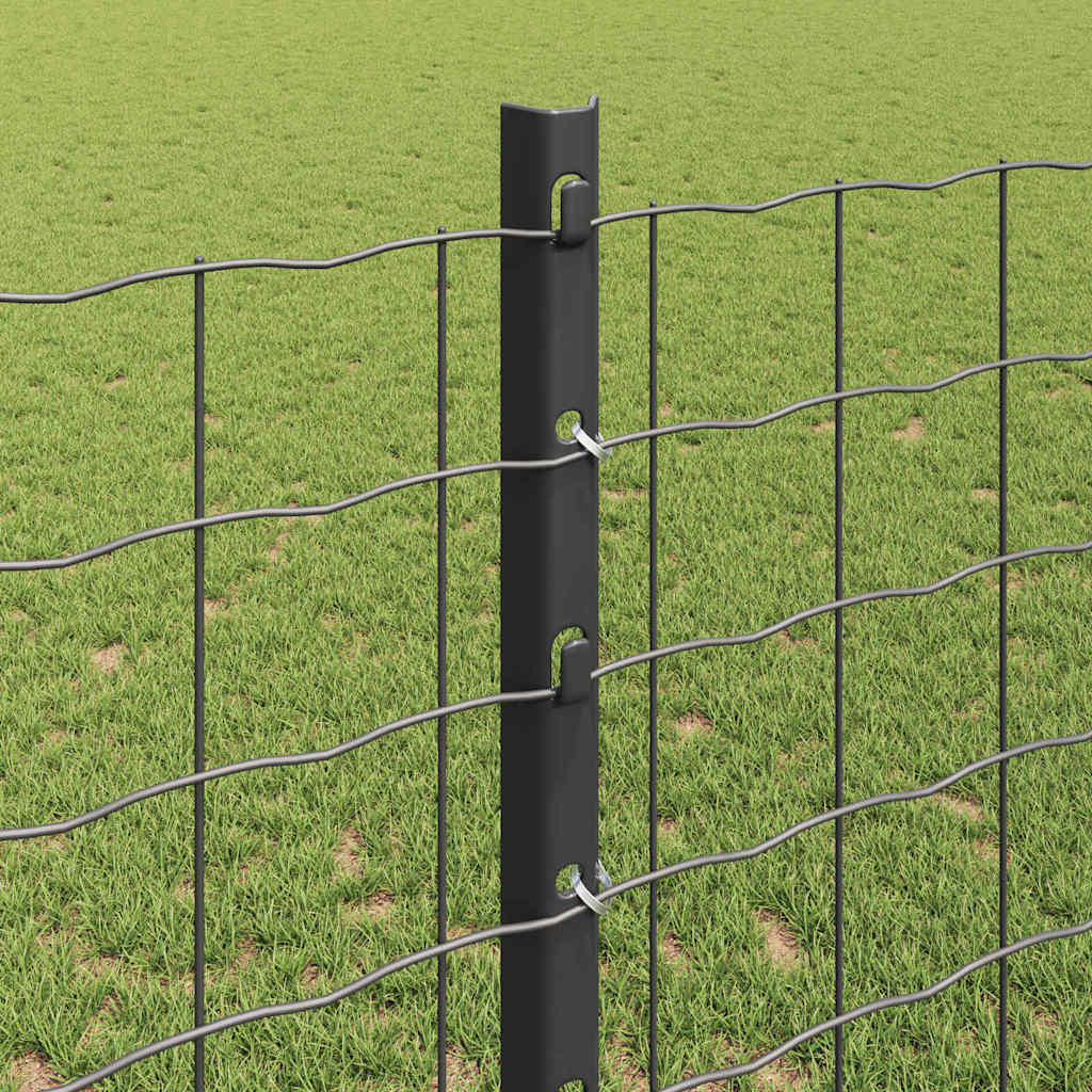 Palo della recinzione 11 pcs Grigio 120 cm Acciaio | homemem39