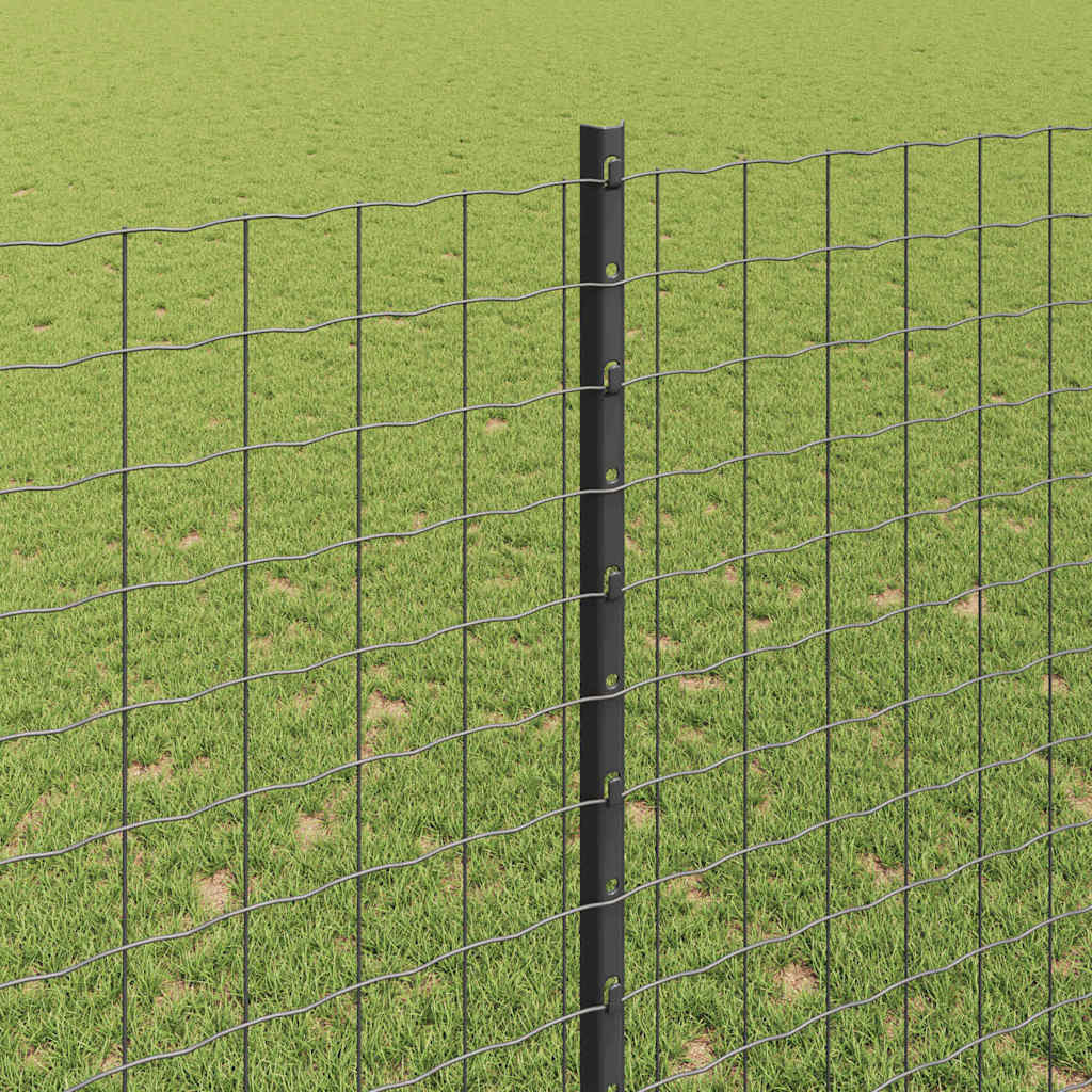 Palo della recinzione 11 pcs Grigio 160 cm Acciaio | homemem39