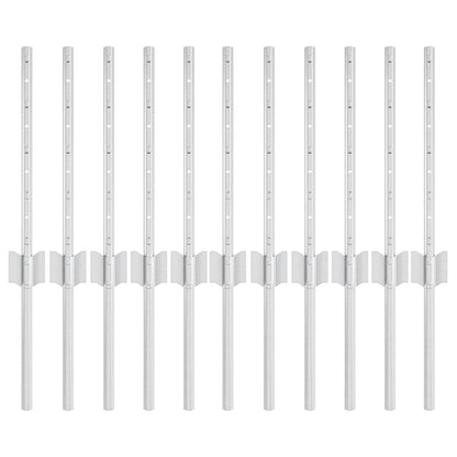 Palo per recinzione interrato 11 pcs Argento 80 cm
