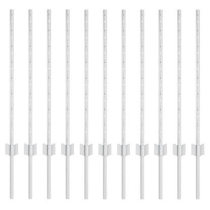Palo della recinzione 11 pcs Argento 80 cm Acciaio | homemem39