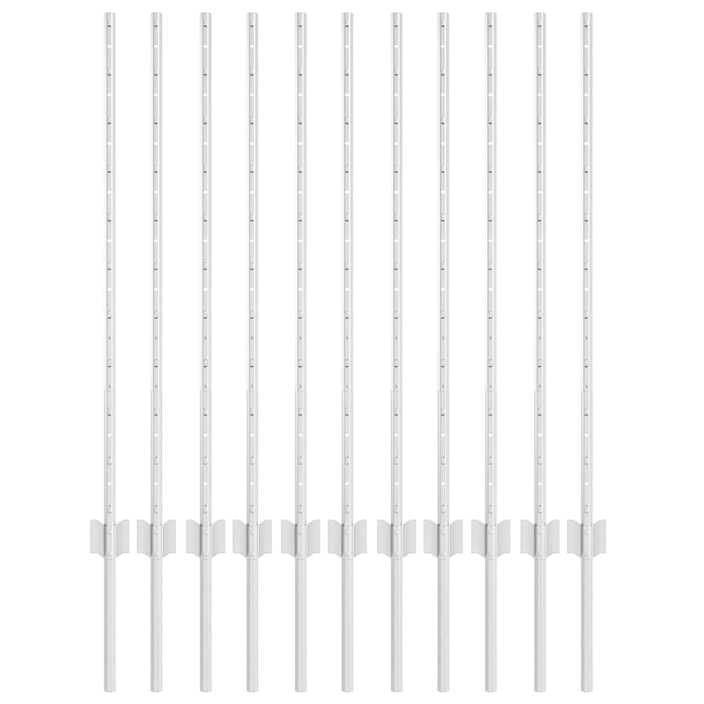 Palo della recinzione 11 pcs Argento 100 cm Acciaio | homemem39