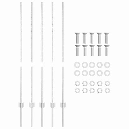 Palo per recinzione interrato 5 pcs Argento 160 cm
