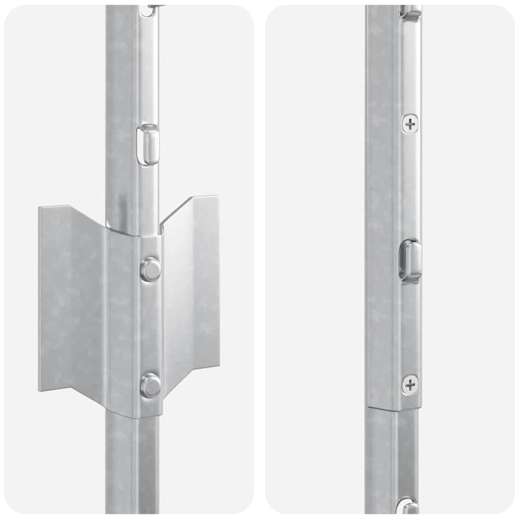 Palo per recinzione interrato 11 pcs Argento 160 cm
