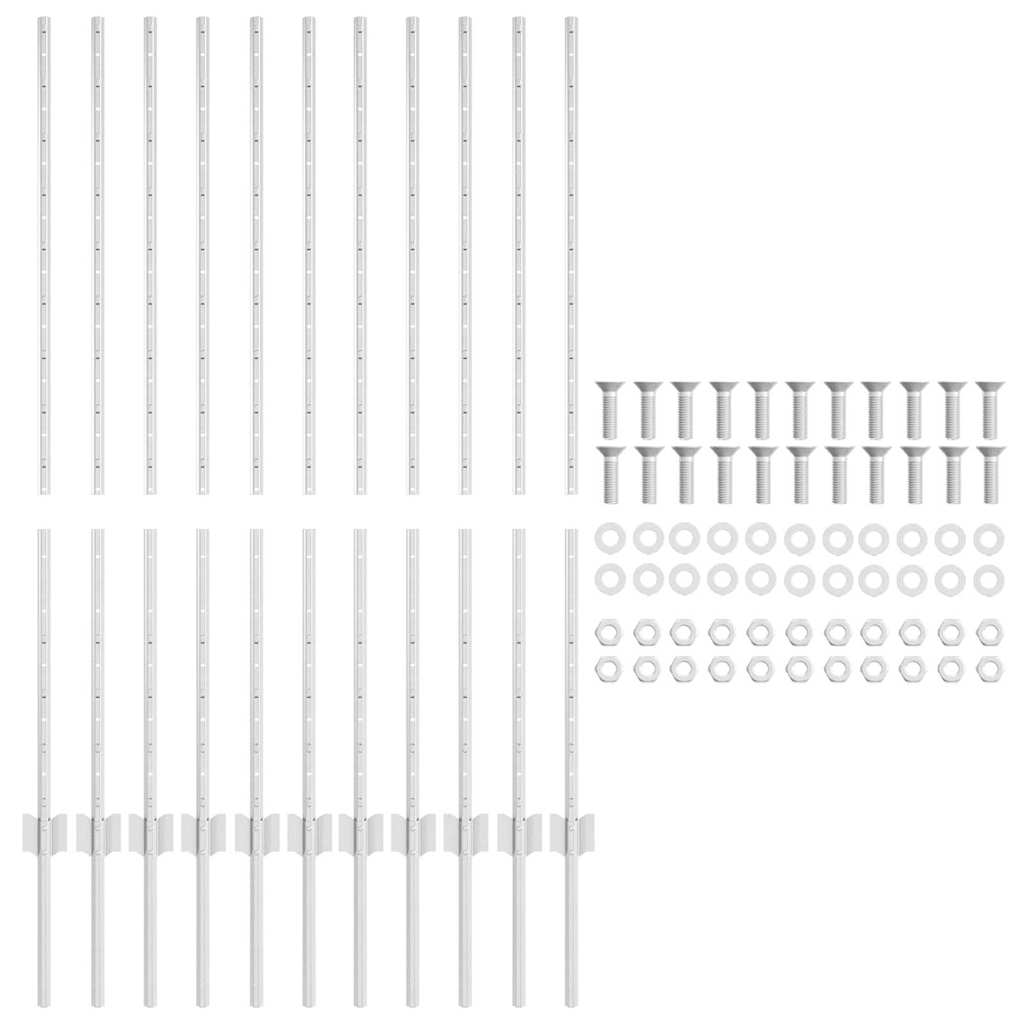Palo per recinzione interrato 11 pcs Argento 160 cm