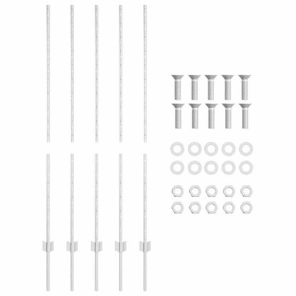 Palo della recinzione 5 pcs Argento 140 cm Acciaio | homemem39