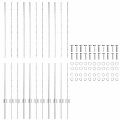 Palo per recinzione interrato 11 pcs Argento 180 cm