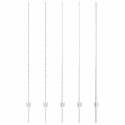 Palo per recinzione interrato 5 pcs Argento 200 cm