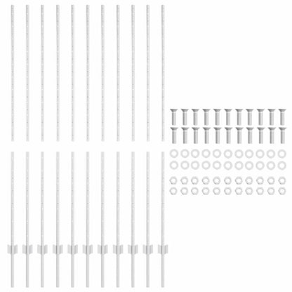 Palo della recinzione 11 pcs Argento 160 cm Acciaio | homemem39