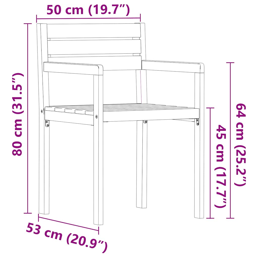 Set da pranzo da giardino a 3 pz in Legno Massello di Acacia | homemem39