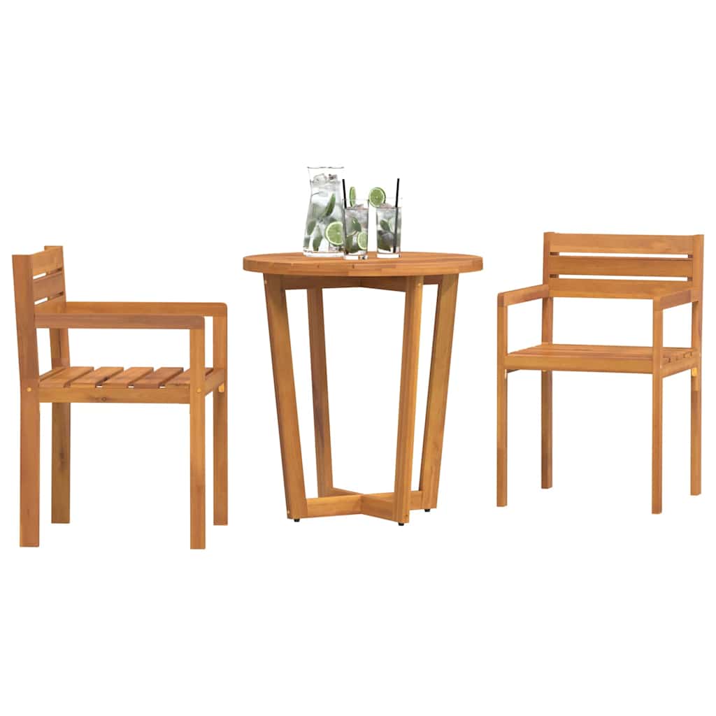 Set da pranzo da giardino a 3 pz in Legno Massello di Acacia