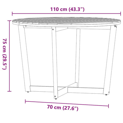 Set da pranzo da giardino da 5 pz in Legno Massello di Acacia