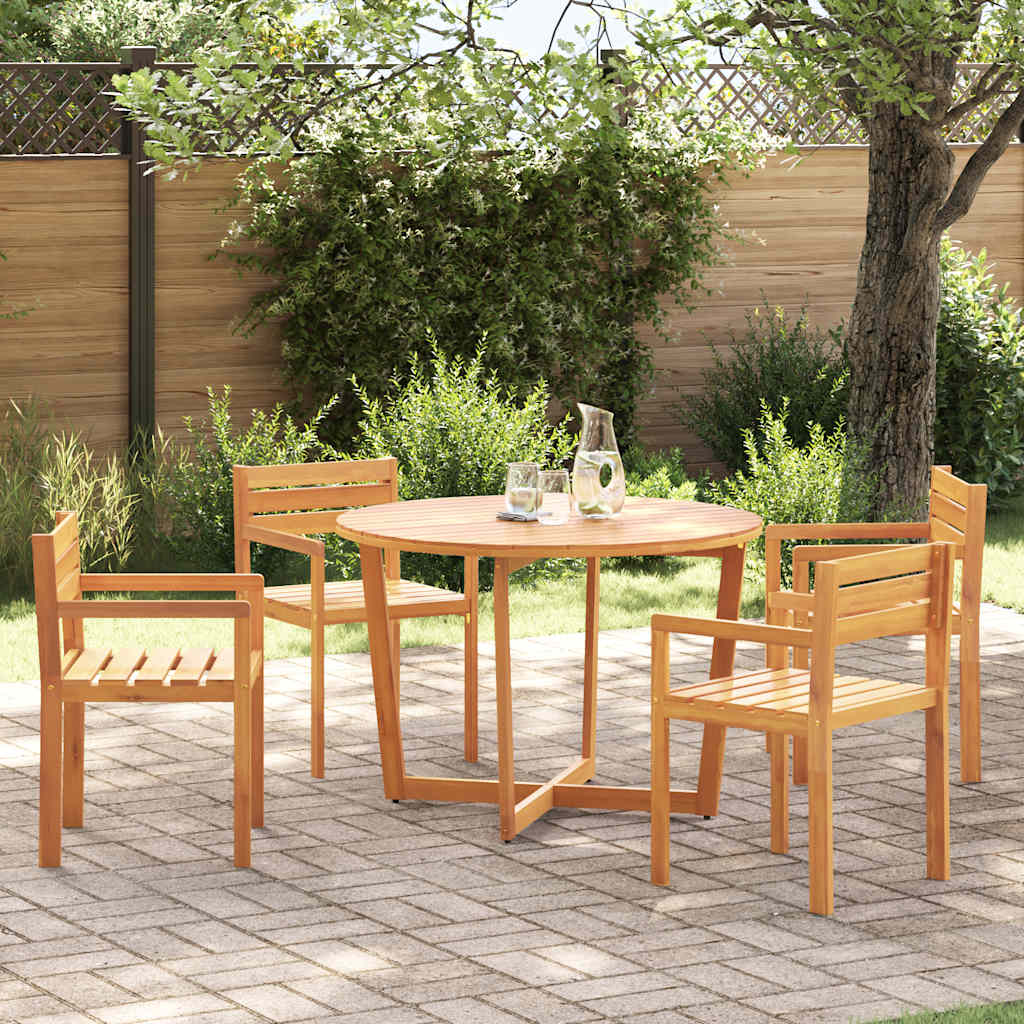 Set da pranzo da giardino da 5 pz in Legno Massello di Acacia
