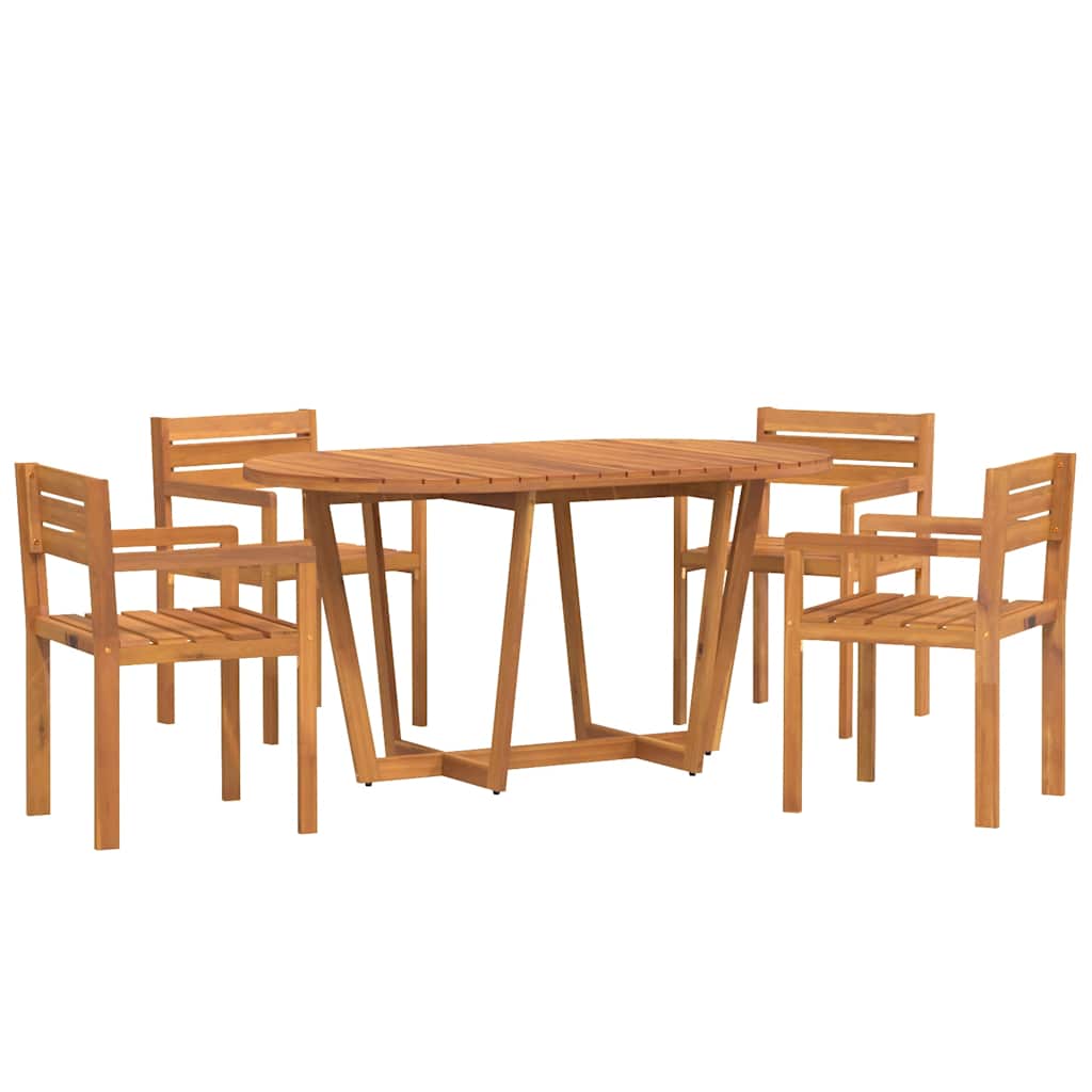 Set da pranzo da giardino da 5 pz in Legno Massello di Acacia