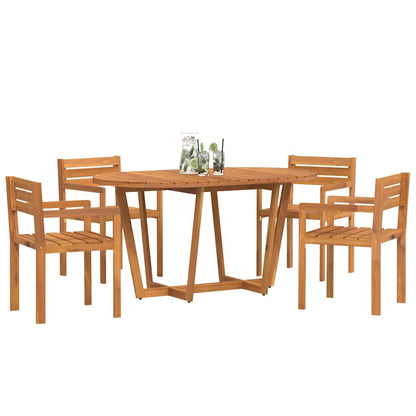 Set da pranzo da giardino da 5 pz in Legno Massello di Acacia