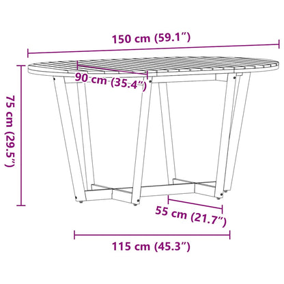 Set da pranzo da giardino da 5 pz in Legno Massello di Acacia
