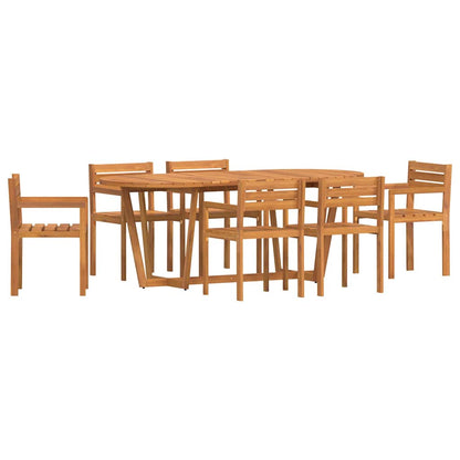 Set da pranzo da giardino da 7 pz in Legno Massello di Acacia