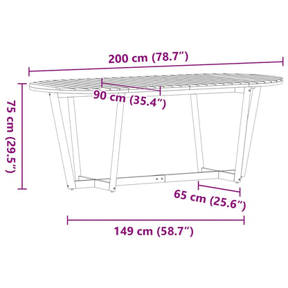 Set da pranzo da giardino da 7 pz in Legno Massello di Acacia | homemem39