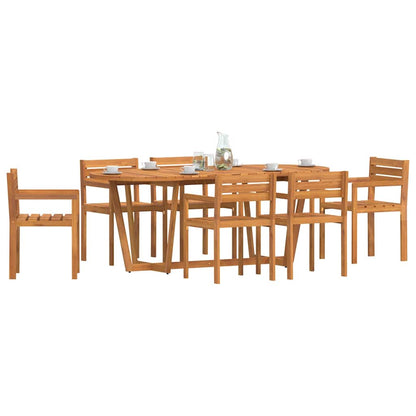 Set da pranzo da giardino da 7 pz in Legno Massello di Acacia