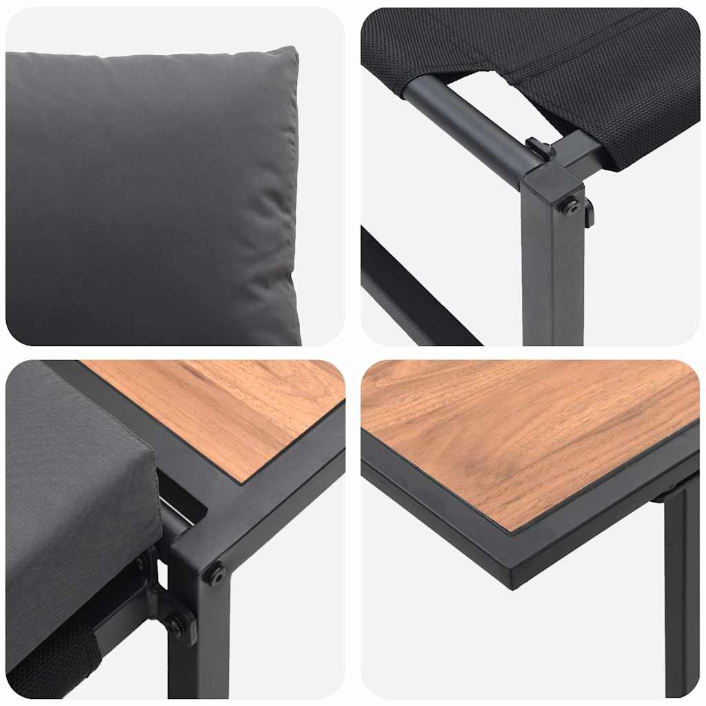 Set da Pranzo per Giardino 2 pcs Antracite Acciaio - homemem39