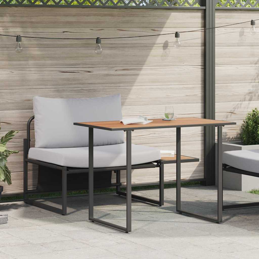 Set da Pranzo per Giardino 2 pcs Grigio chiaro Acciaio - homemem39