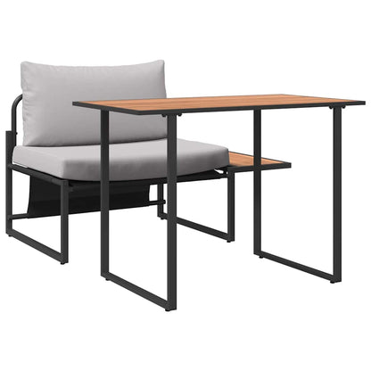 Set da Pranzo per Giardino 2 pcs Grigio chiaro Acciaio - homemem39