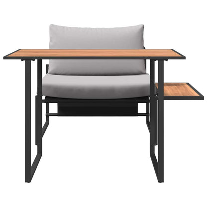 Set da Pranzo per Giardino 2 pcs Grigio chiaro Acciaio - homemem39