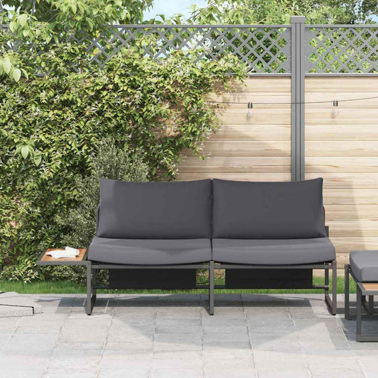 Divano da giardino Antracite 200,5 x 70 x 85,5 cm Acciaio