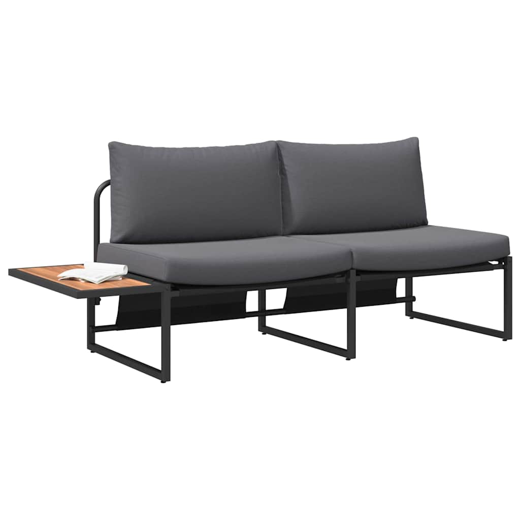 Divano da giardino Antracite 200,5 x 70 x 85,5 cm Acciaio | homemem39