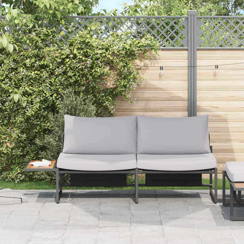Divano da giardino Grigio chiaro 200,5 x 70 x 85,5 cm Acciaio | homemem39