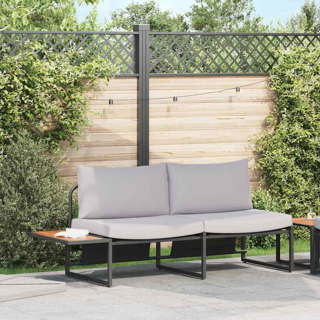 Divano da giardino Grigio chiaro 200,5 x 70 x 85,5 cm Acciaio | homemem39