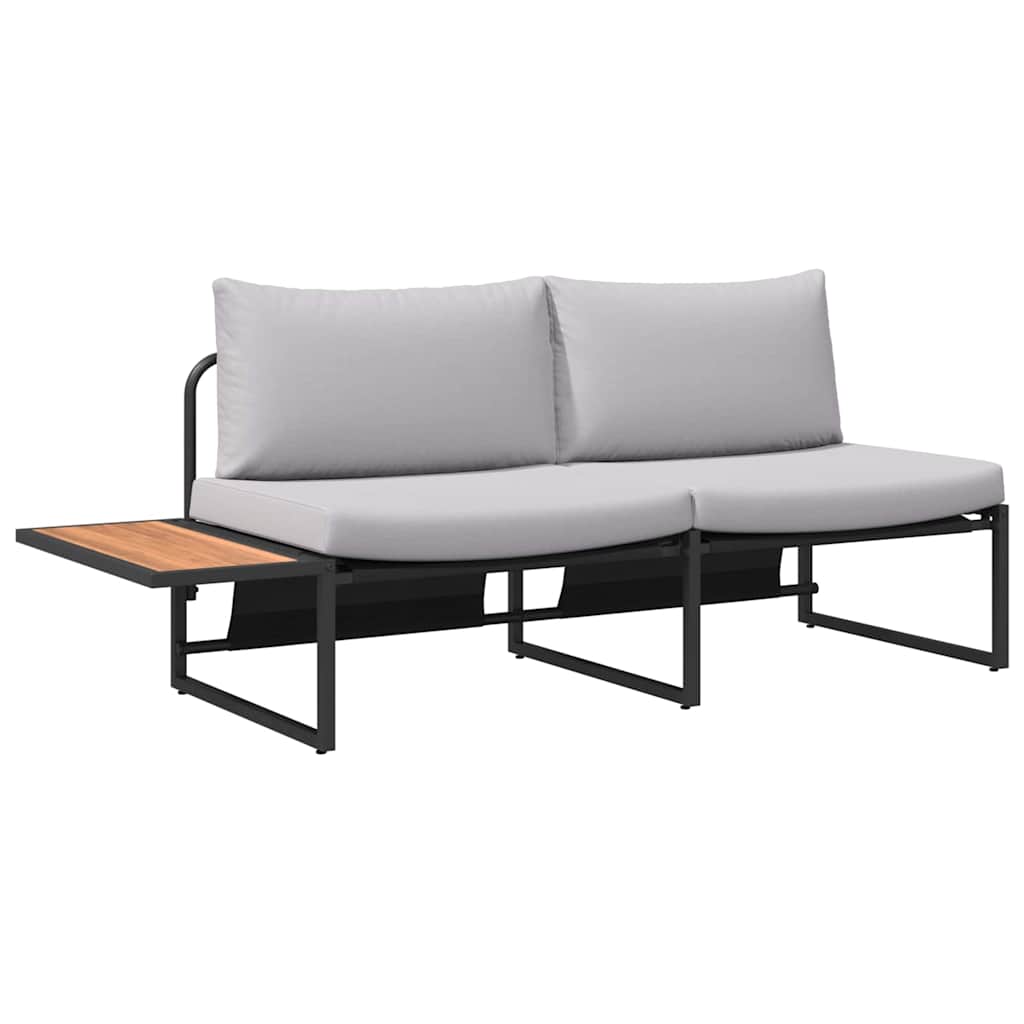 Divano da giardino Grigio chiaro 200,5 x 70 x 85,5 cm Acciaio | homemem39