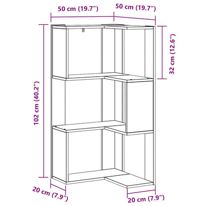 Libreria 3 livelli 50 x 50 x102 cm Rovere Nero | homemem39
