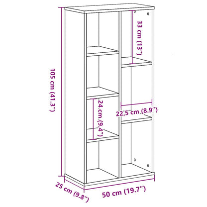 Libreria Rovere Nero 50 x 25 x 102 cm | homemem39