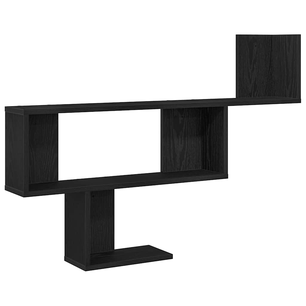 Scaffale a Parete Rovere Nero 100x15x70 cm in Truciolato | homemem39