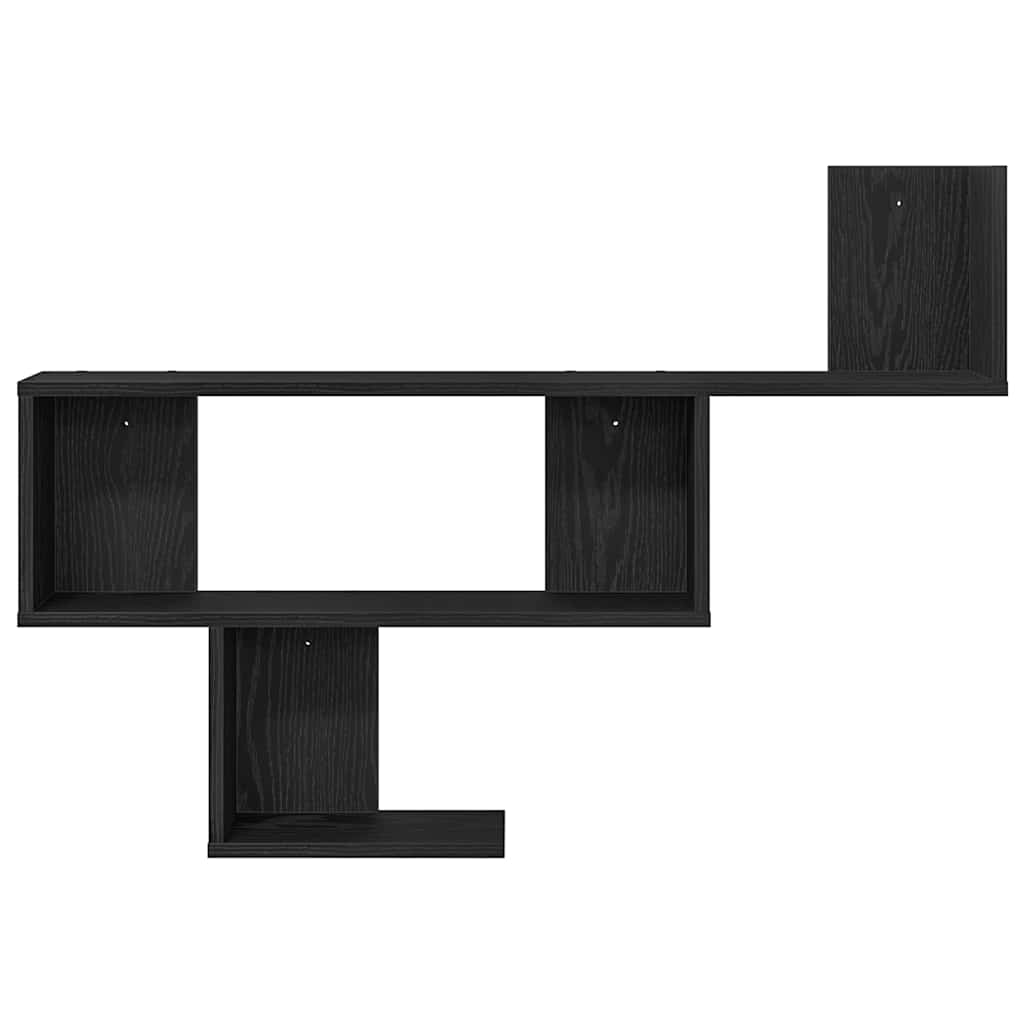 Scaffale a Parete Rovere Nero 100x15x70 cm in Truciolato | homemem39