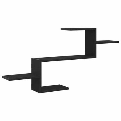 Scaffale a Parete Rovere Nero 104x15x49 cm in Truciolato | homemem39